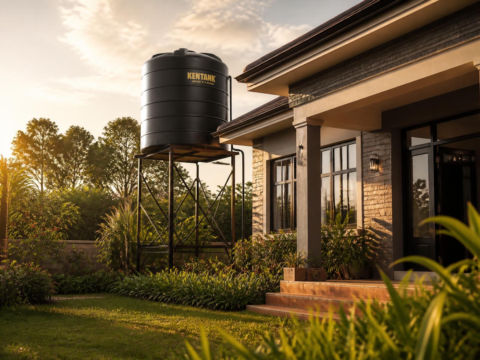 Kentank water tank installed at a modern Kenyan home